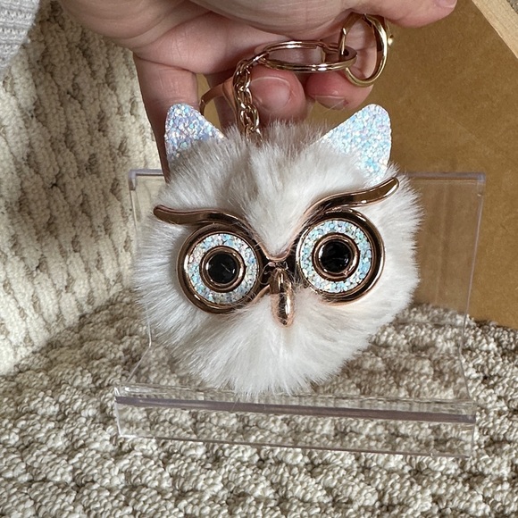 Owl and Pom Pom Bag Charm/keyholder - Picture 3 of 7